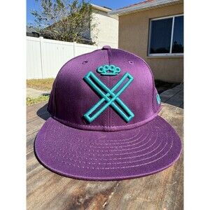 10 Deep New Era 59Fifty Fitted Hat Cap 7 1/4 Purple & Blue